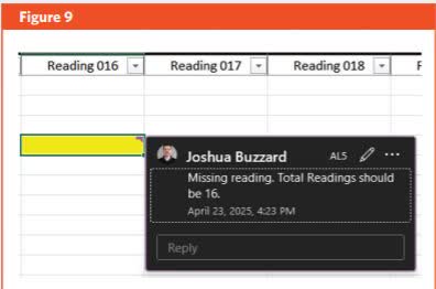 Figure 9 missing-reading warning